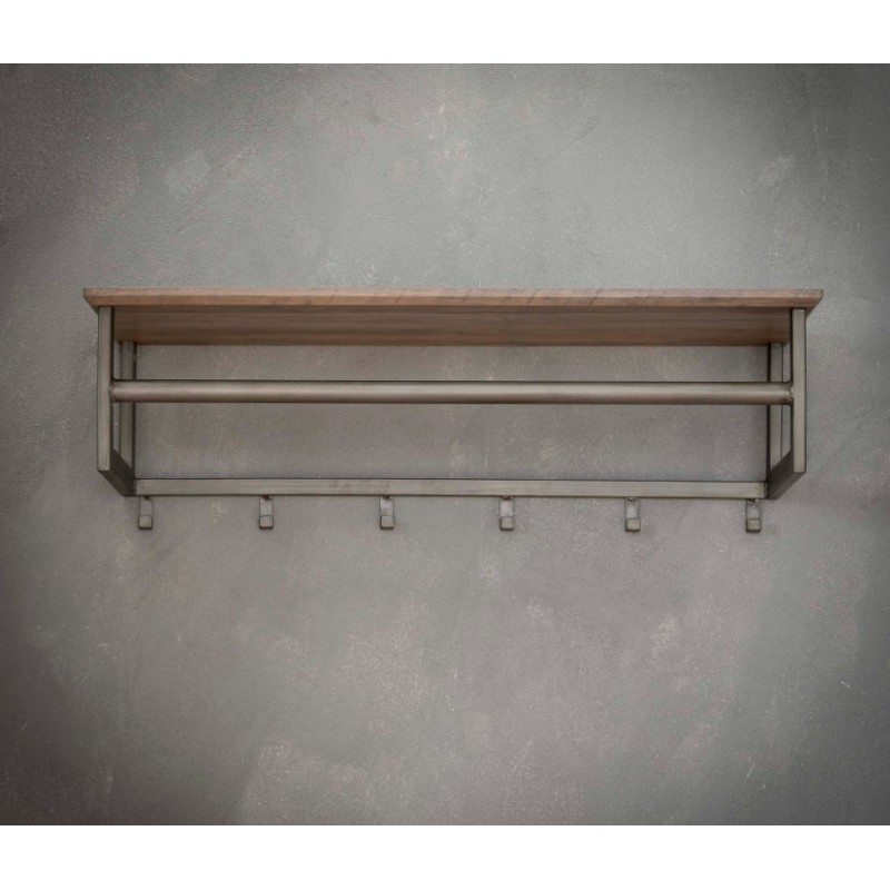 ZI Coat rack 6 hooks with rod -hat shelf